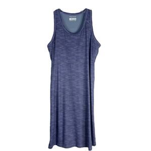 Columbia purple blue striped activewear yoga camping hiking midi dress medium